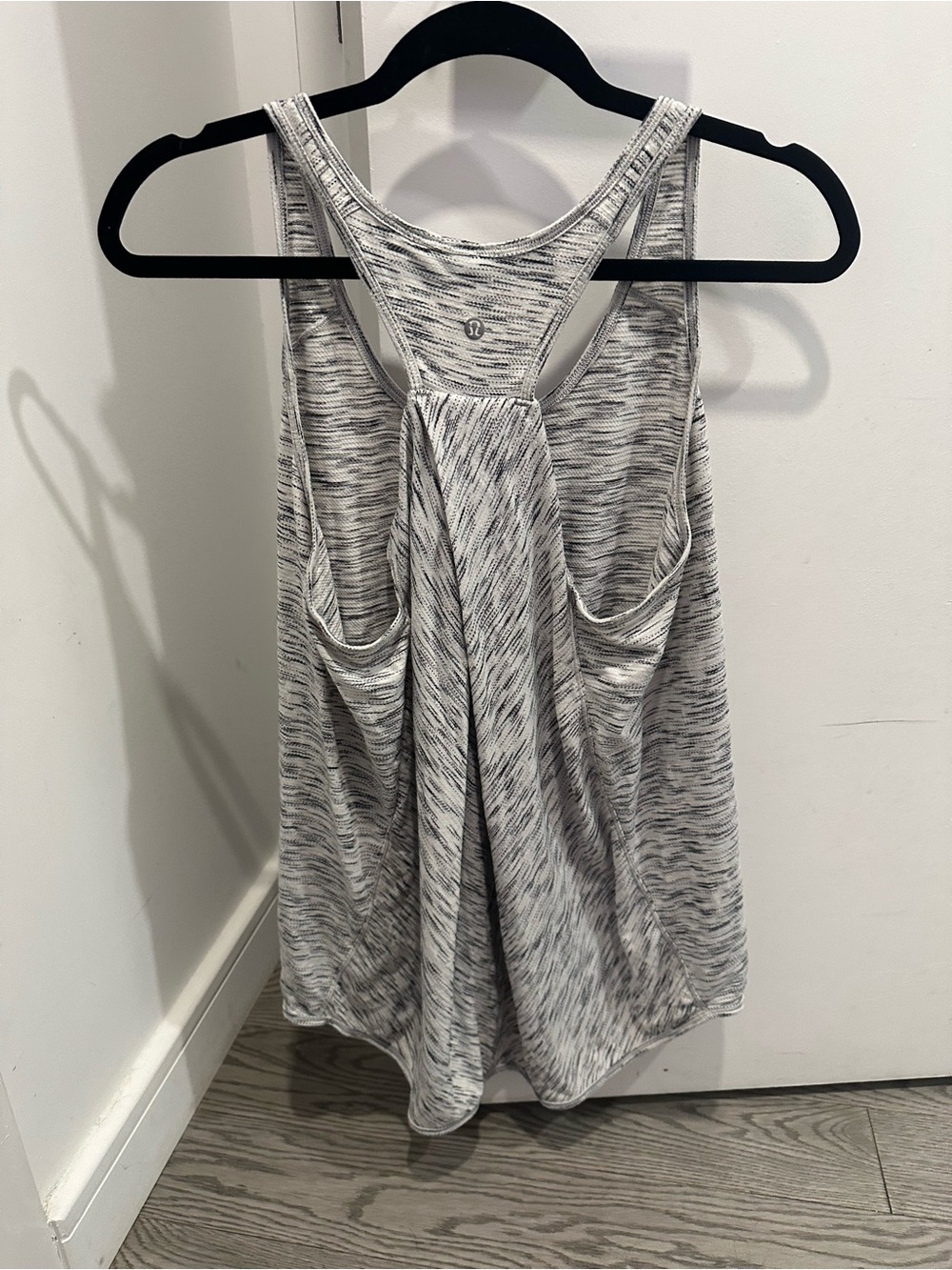 lululemon athletica Heathered Gray and White Racerback Tank - Picture 3 of 4